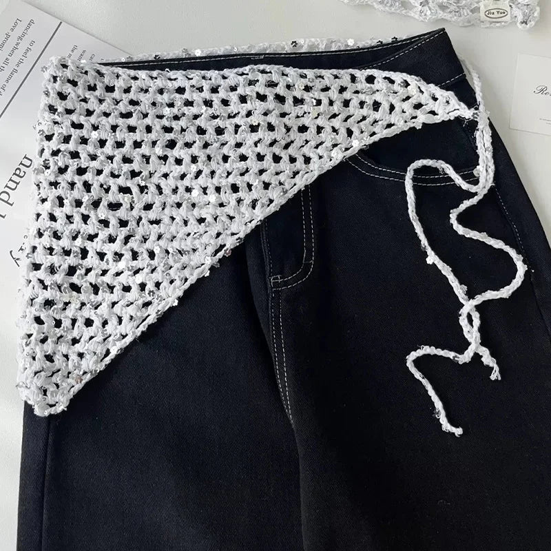 Bonnet Résille à Sequins Style Coréen Ajouré
