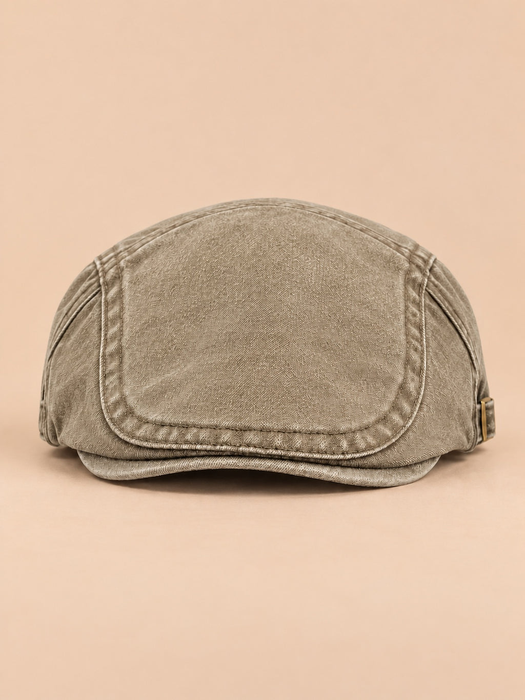 Boina de pintor retro ajustable con visera de algodón, modelo 5, color beige, vista frontal