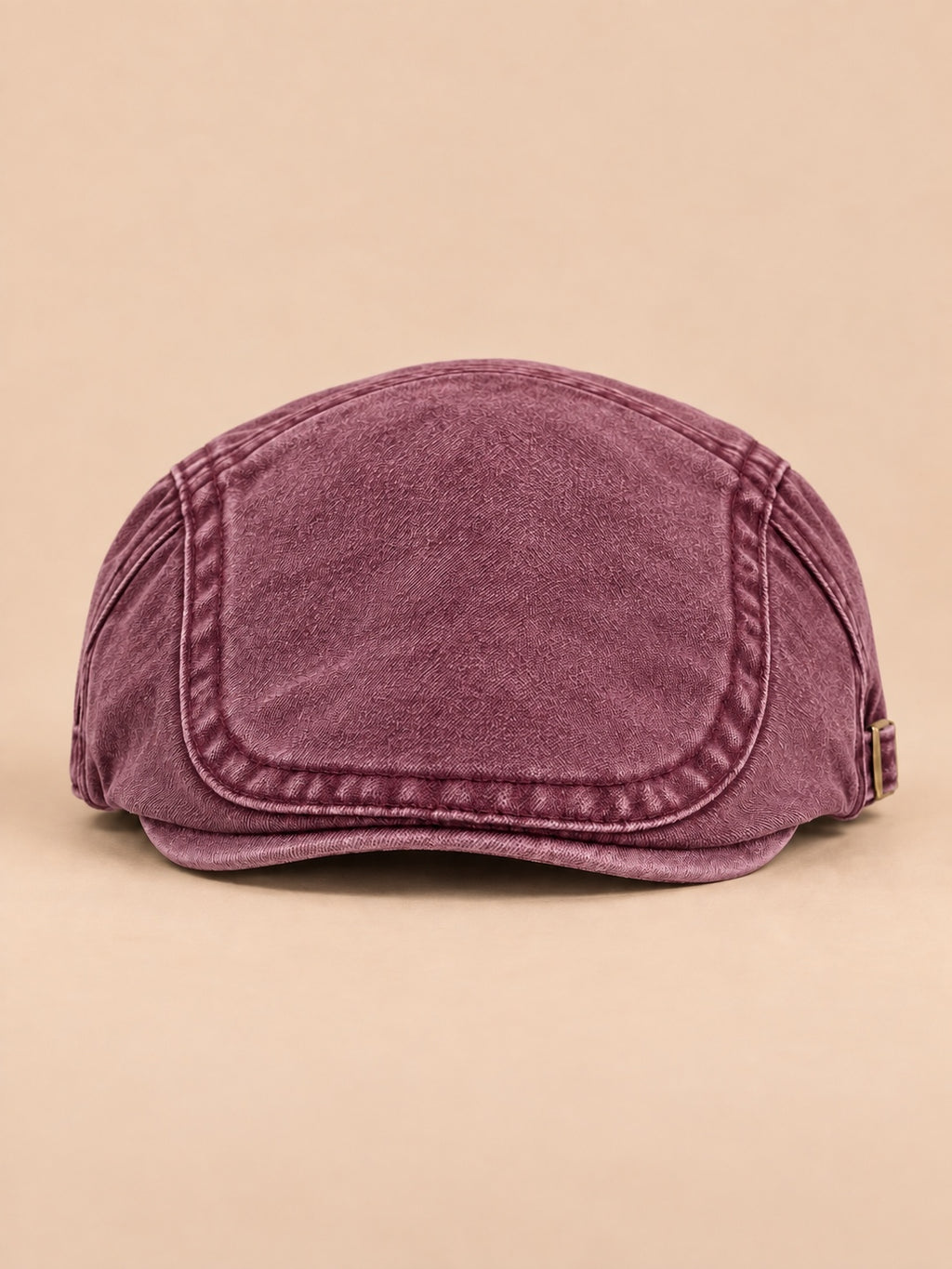 Boina de pintor retro ajustable con visera de algodón, modelo 1, color burdeos, vista frontal