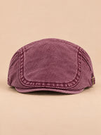 Boina de pintor retro ajustable con visera de algodón, modelo 1, color burdeos, vista frontal
