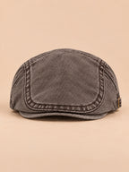 Boina de pintor retro ajustable con visera de algodón, modelo 3, color marrón, vista frontal