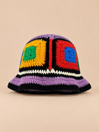 Gorro de pescador de ganchillo con flores, estilo coreano, modelo 17, vista frontal