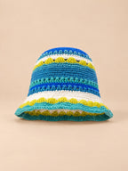 Gorro de pescador de ganchillo con flores, estilo coreano, modelo 30, vista frontal