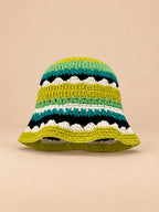 Gorro de pescador de ganchillo con flores, estilo coreano, modelo 31, vista frontal