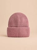 Gorro grueso de mujer de pelo de conejo y algodón, modelo 1, fotografiado en su vista frontal