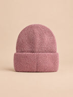 Gorro grueso de mujer de pelo de conejo y algodón, modelo 1, fotografiado en su vista frontal