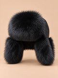 Chapka russe homme en fourrure noir, vue de face