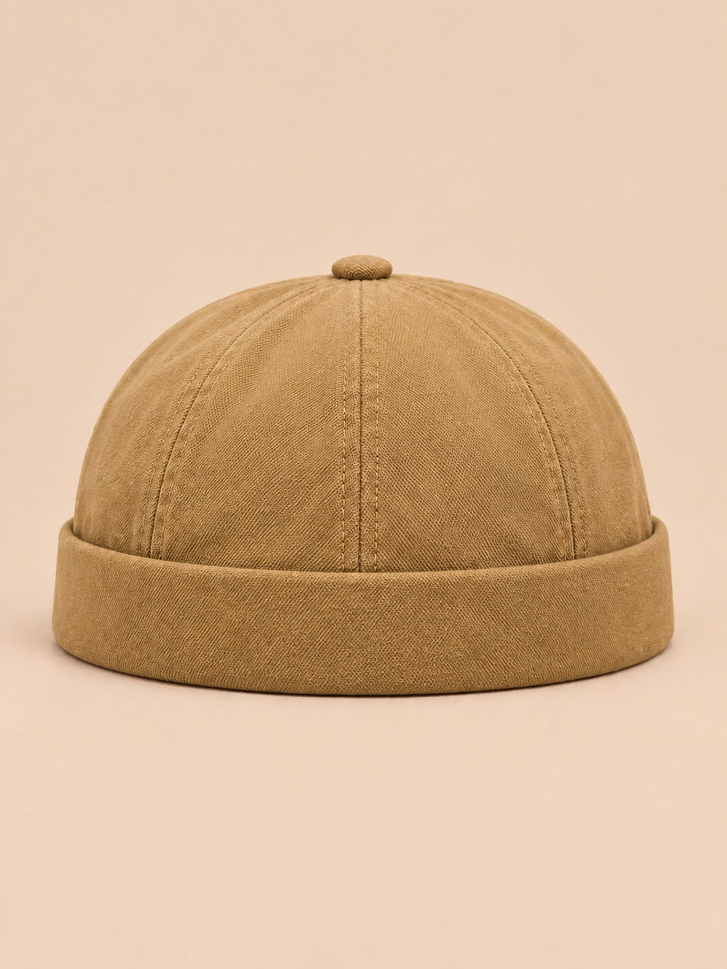 Bonnet docker style ouvrier kaki, vue de face.