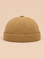 Bonnet docker style ouvrier kaki, vue de face.