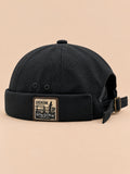 Bonnet docker réversible noir, vue de face.