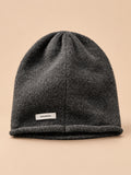 Conjunto de gorro y bufanda con abertura de mujer, estilo coreano, color gris, vista frontal