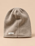 Conjunto de gorro y bufanda con abertura de mujer, estilo coreano, color caqui, vista frontal